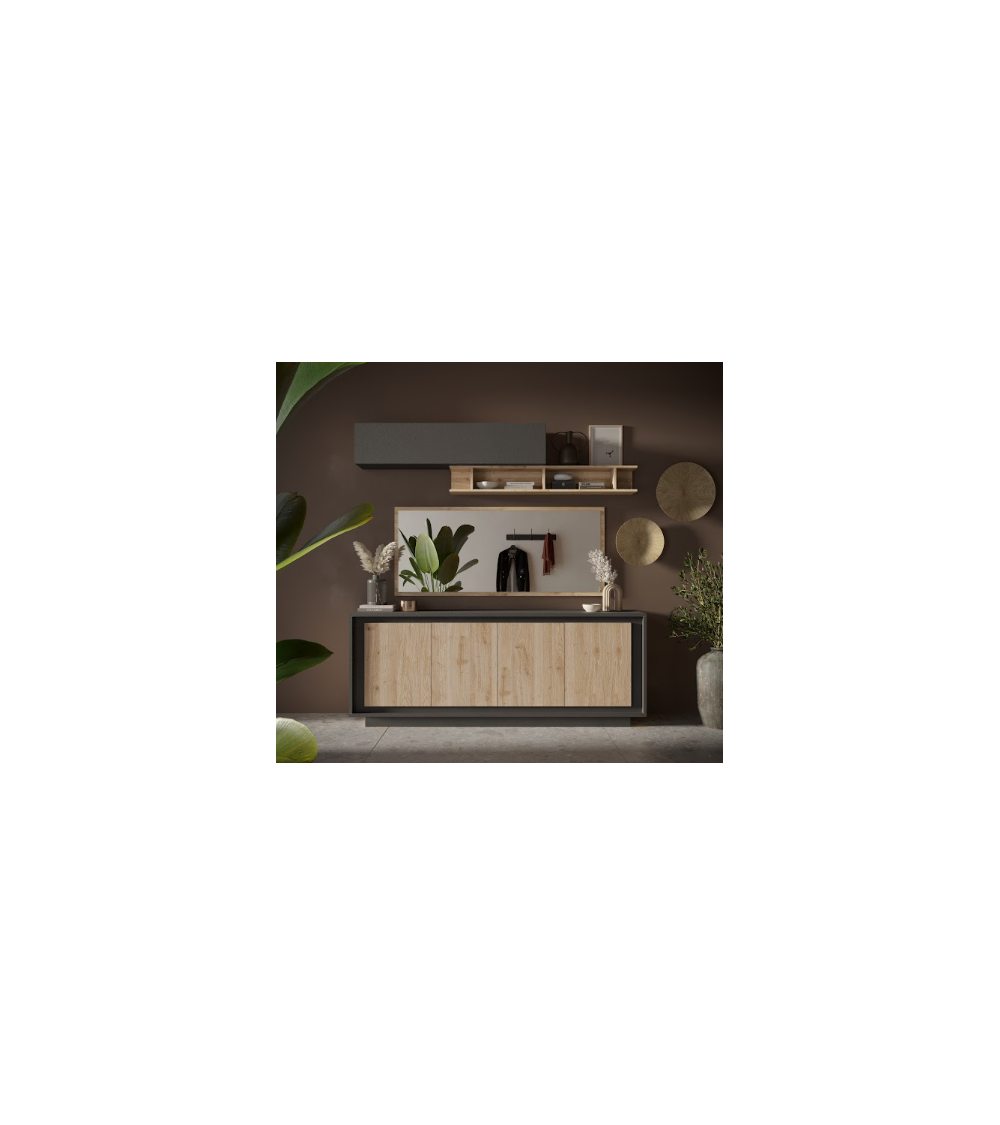 Buffet SKY 4 portes – Finition Mercure / Anthracite Buffet SKY 4 portes – Finition Mercure / Anthracite